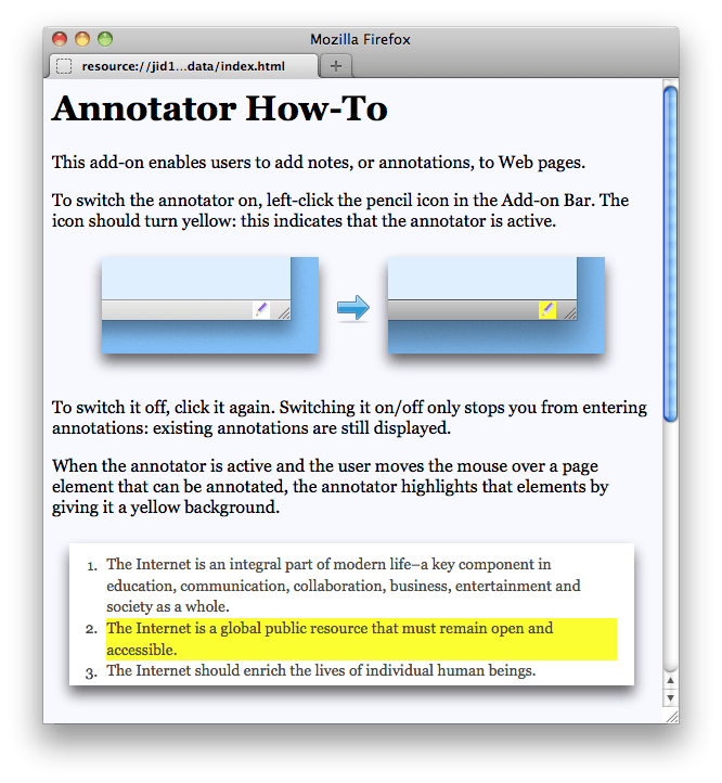 Example add-on page